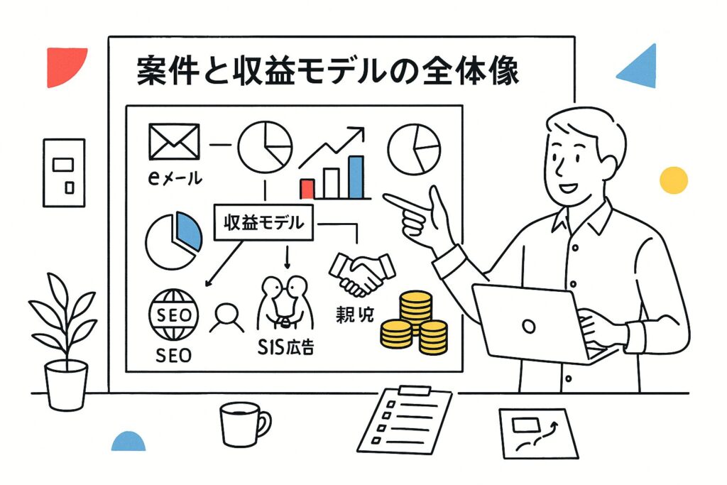 案件と収益モデルの全体像：フリーランスWebマーケティング副業兼業の設計図
